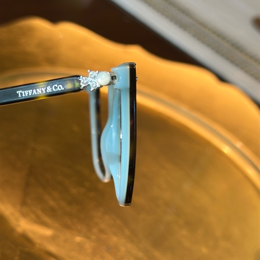 Tiffany & Co tortoise blue Swarovski Crystal Eyeglass frames - Picture 14 of 15